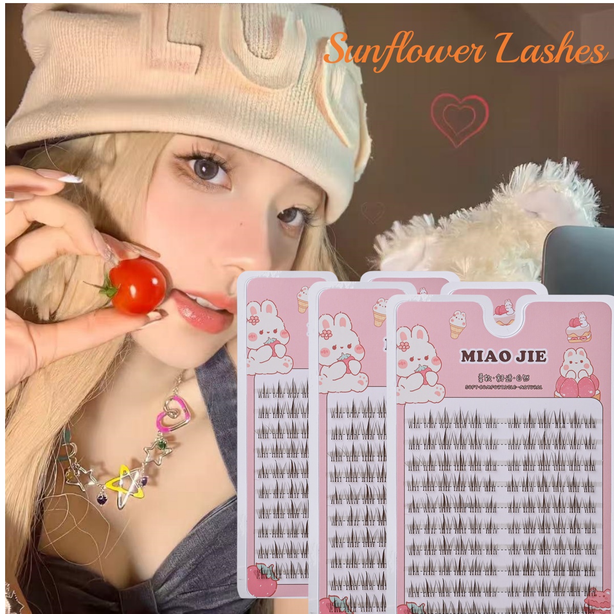 Eyelash Extension In Chinese - MIAOJIE коричневые накладные ресницы с подсолнухом,