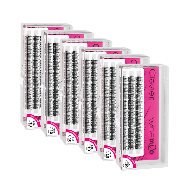 Eyelash Extension Double Volume - Набор накладных ресниц Clavier WIDE DU2O,