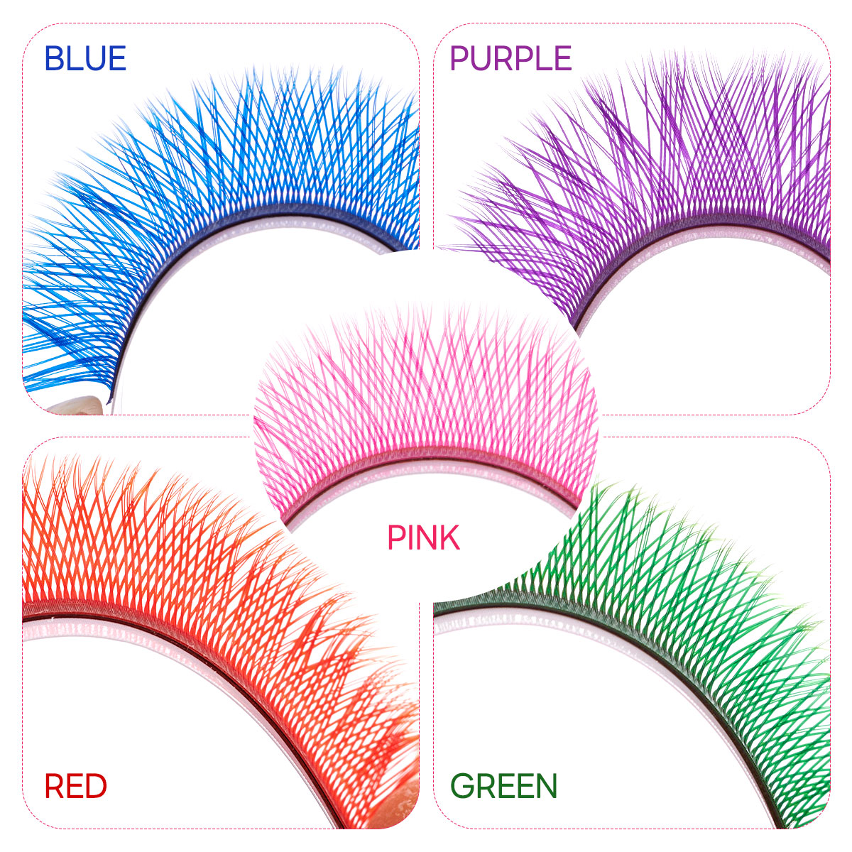 Разноцветные готовые ресницы A – обзор и цена Eyelash Extension Double Volume