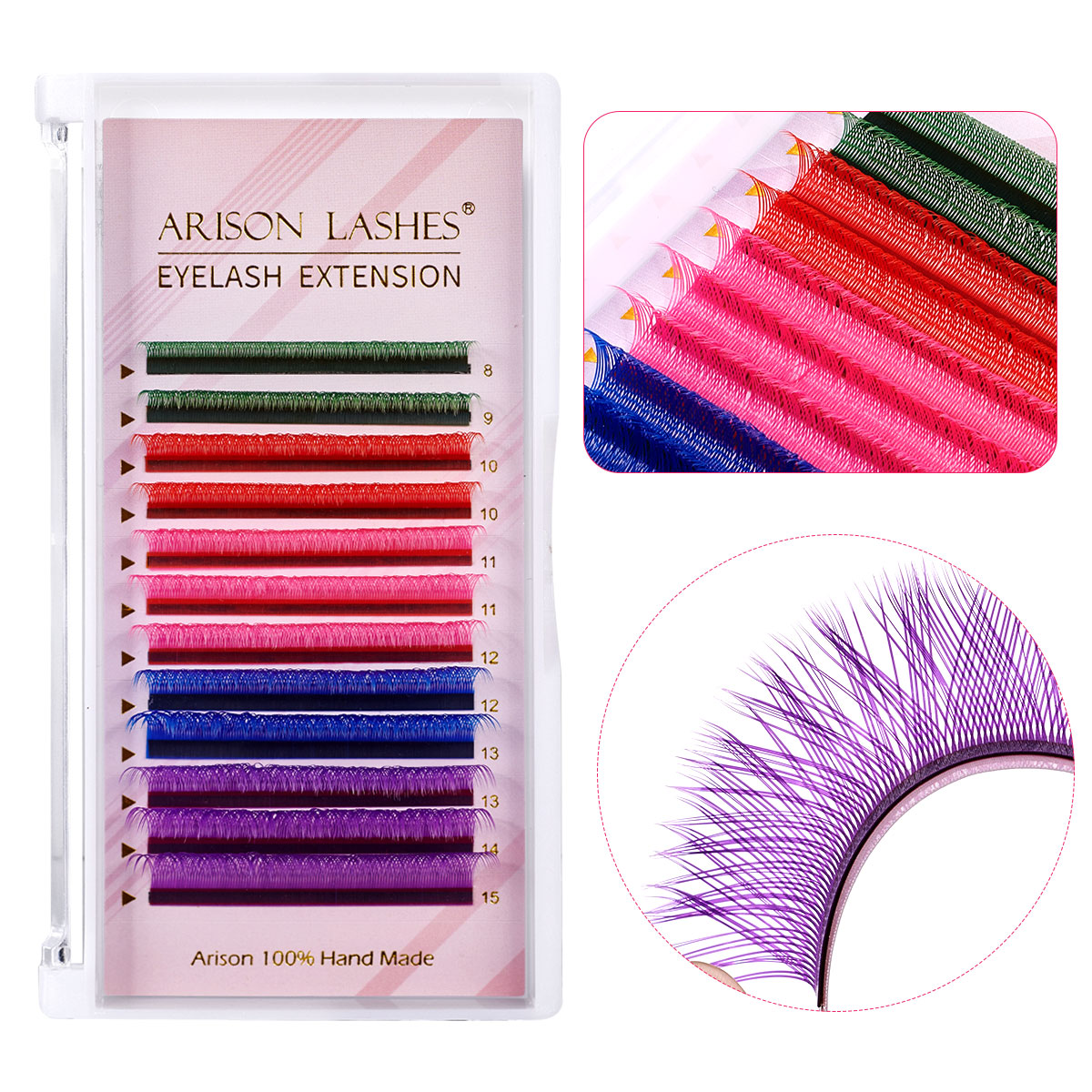 Разноцветные готовые ресницы A – обзор и цена Eyelash Extension Double Volume